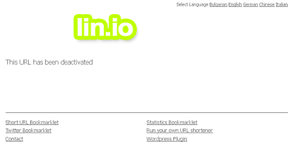 lin.io - URL deaktiviert