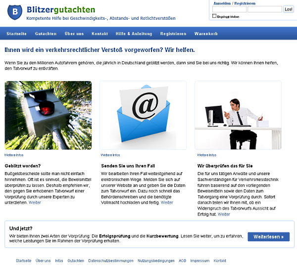 Blitzergutachten - Startseite