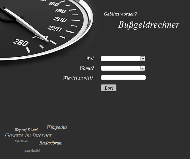 Geblitzt worden? Bußgeldrechner