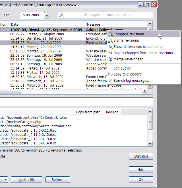 Compare revisions